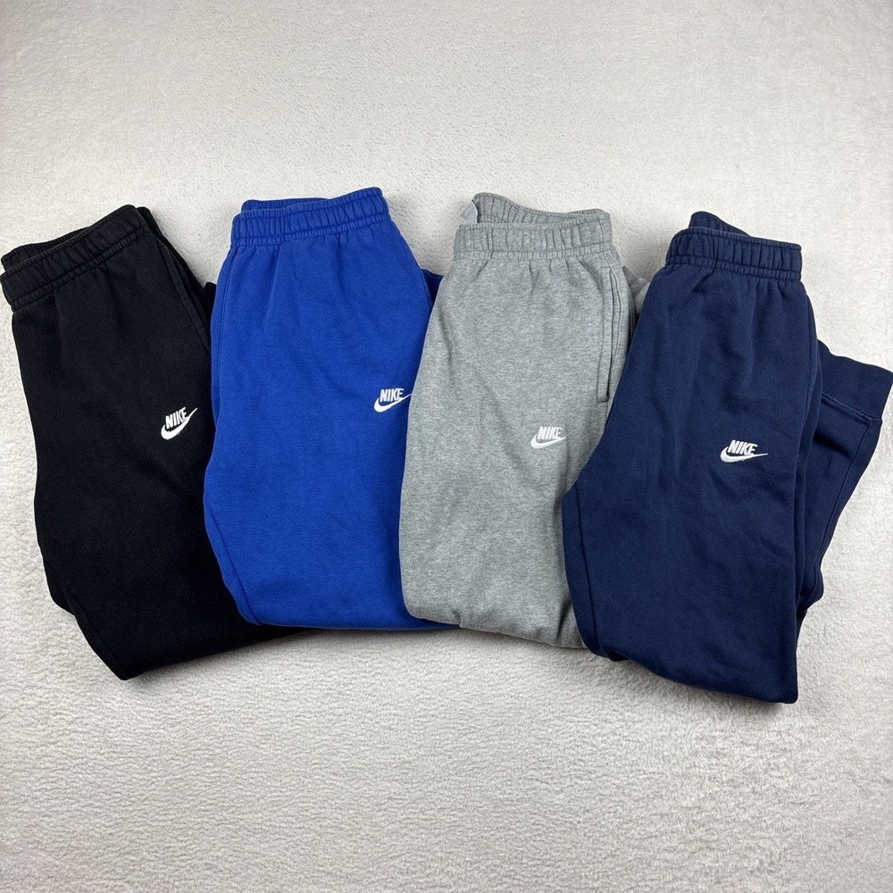LOT OF 4: NIKE Club Fleece Joggers Mens Medium Blue/Gray Tapered Sweatpants
